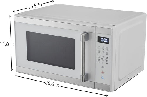 1.1 Cu. ft. 1000 W Mid Size Microwave Oven, 1000W, White Stainless Steel