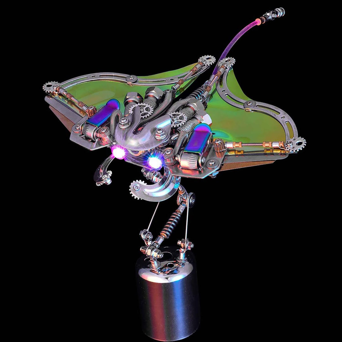 3D Metal Mechanical Model Kit, Brainstorming Creative Challenge Assembly DIY Animal Difficulty Puzzle Decorative Art for Building Puzzle Block Toys, Steampunk Craft Birthday Gift (Fish)