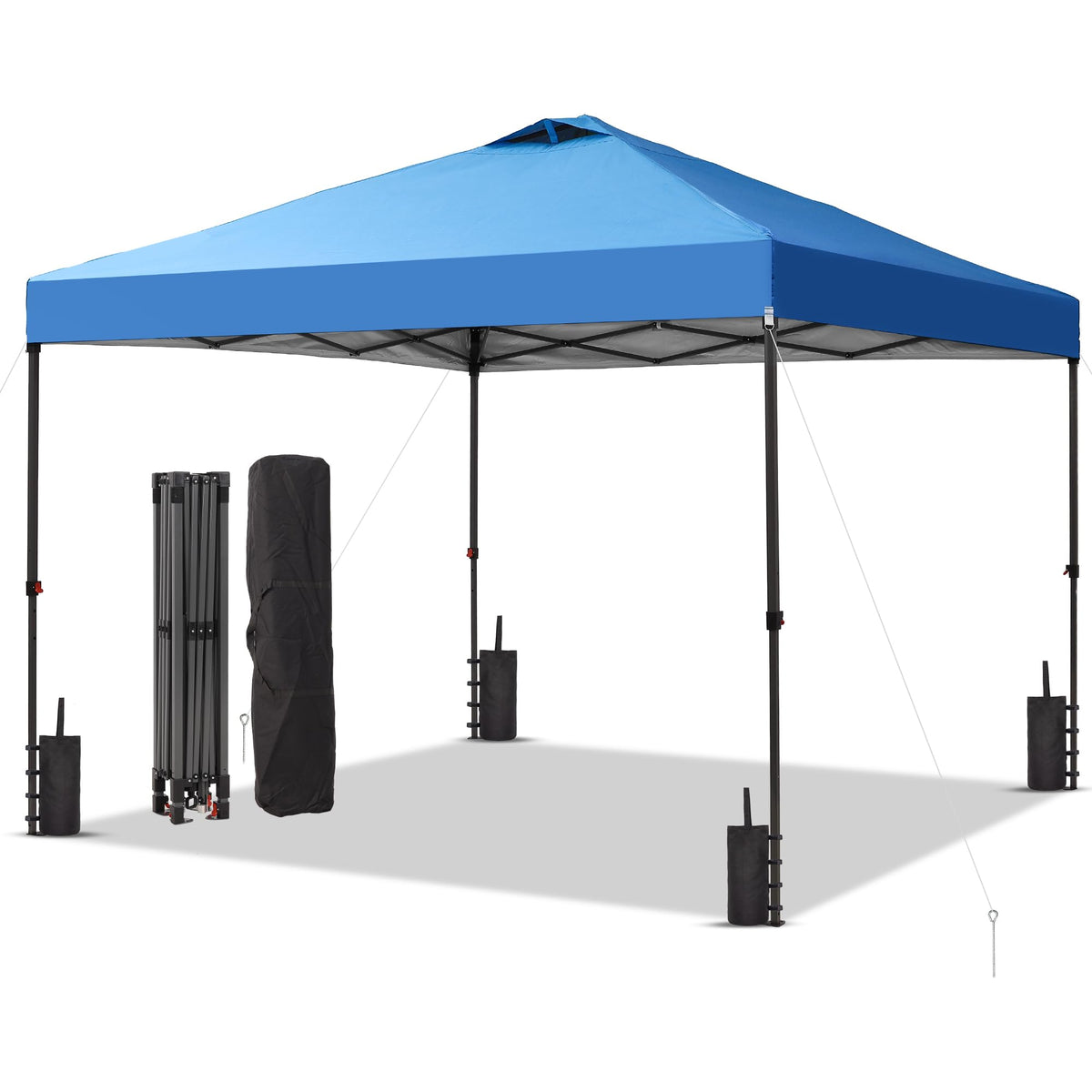 GDY 10x10FT Pop-Up Canopy Tent — with 4-Side Walls & Vented Top, Portable Outdoor Event Tent for Garden, Poolside, Parks, Parties,Camping, Pink.