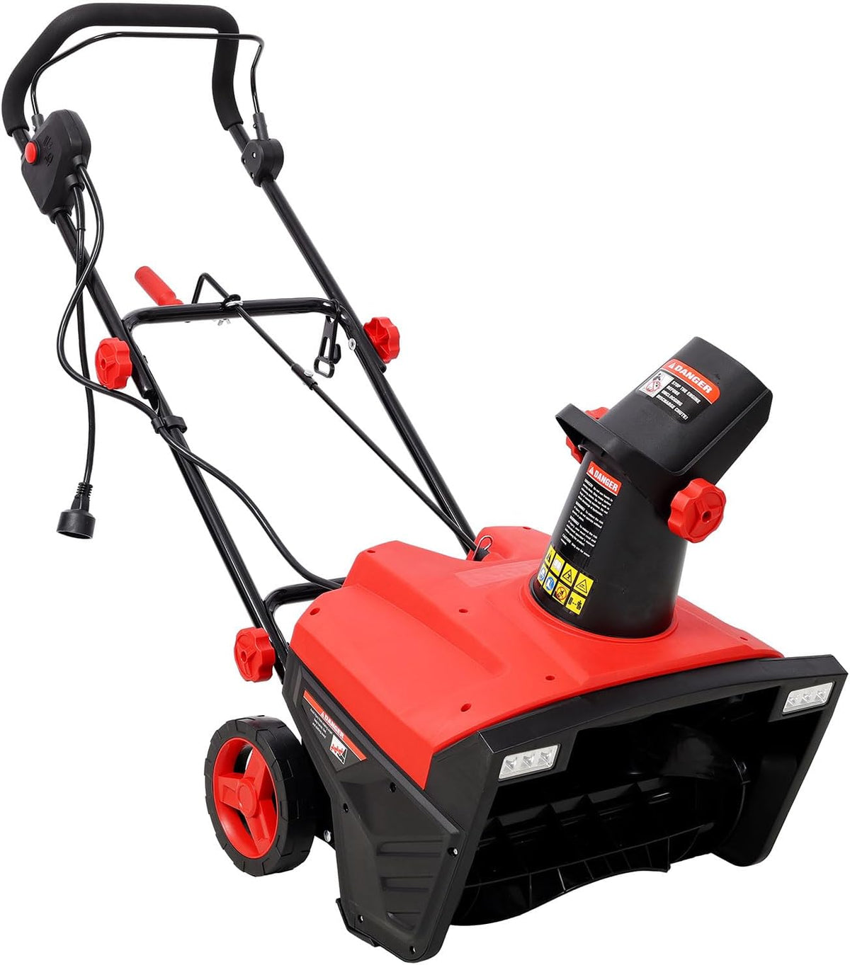 20-Inch Electric Snow Thrower with LED Headlights – 15 Amp Motor, 2900 RPM, 30FT Snow Discharge Distance, 180° Rotating Chute – Corded Snow Blower for Driveways, Sidewalks, Patios