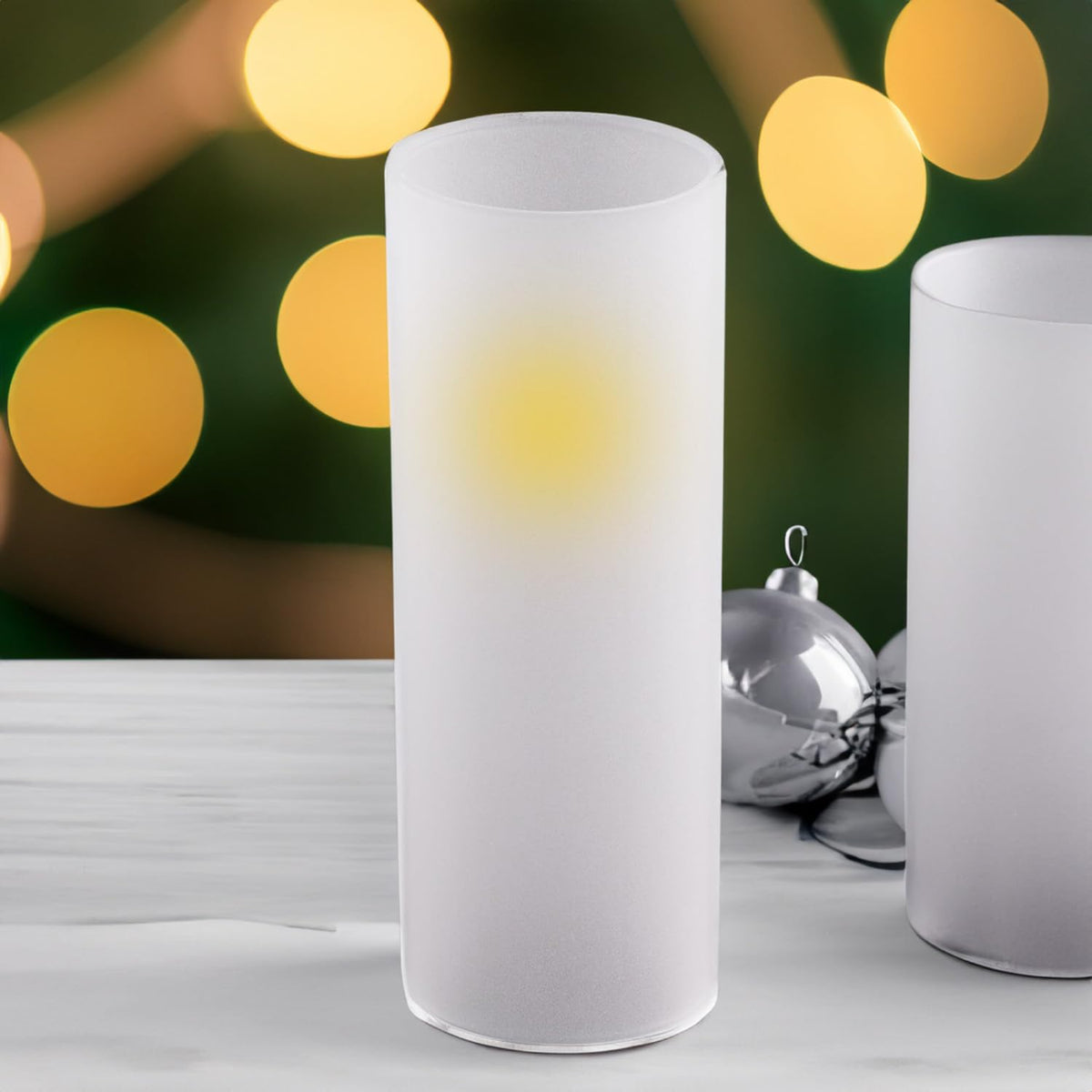 WGVI Hurricane Candle Holder Sleeve, W: 2.5", Ht: 14", Frosted Glass Cylinder Open Both Ends, Chimney Tube Shade, 12 Piece