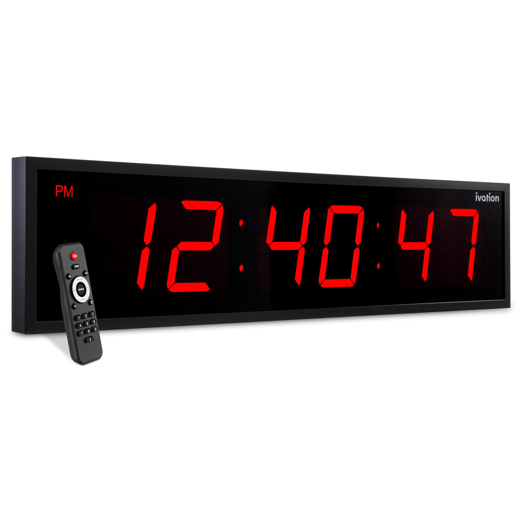Ivation Oversized Digital Wall Clock with Large LED Display & Timer, 36"
