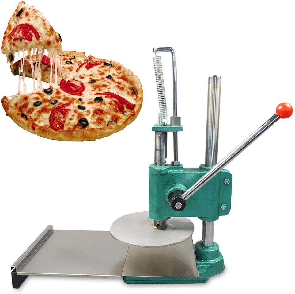 Manual Pizza Dough Press Machine Household Pizza Pastry Stainless Steel Pizza Presser Pasta Makers Commercial Chapati Sheet Pizza Crust Press Plate Pizza Forming Machine (9.5 in)