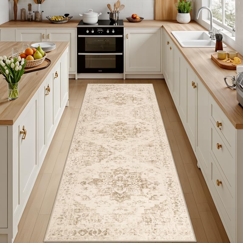 8x10 Area Rugs Living Room: Bedroom Washable Carpet Beige/Ivory