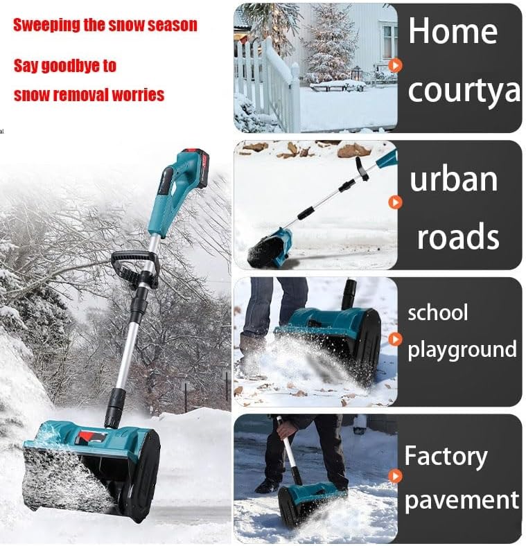 Brushless Motor Cordless Snow Shovel, 12-Inch Width, 21V Battery, 26ft Throwing Distance, Adjustable Handle & Chute for Easy Snow Removal on Sidewalks