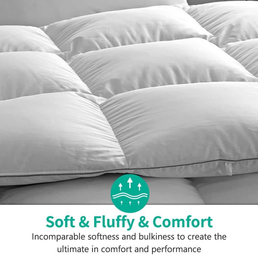 APSMILE Duvet Insert,Down Feather Fibers Comforter Queen-All Season Blanket