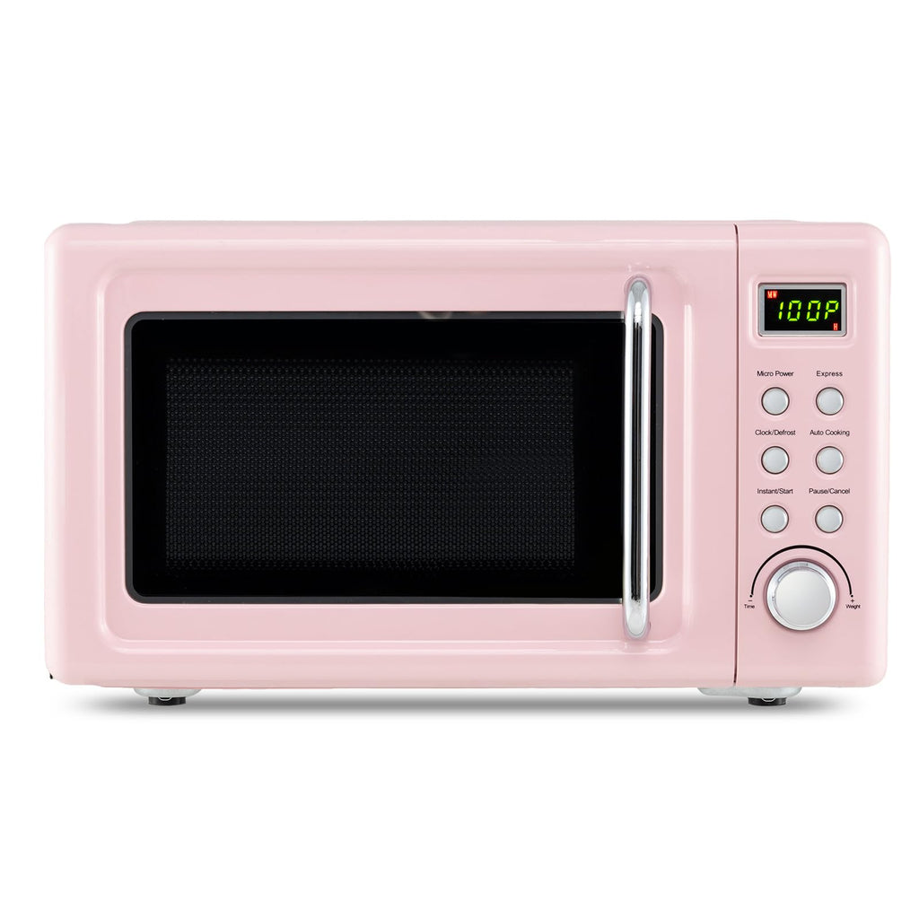 MAT EXPERT 0.7 Cu.ft Compact Microwave Oven, Digital Timing & Child Lock, Small Microwave w/Glass Turntable & 6 Preset Buttons, Delayed Start Function, 700W Mini Microwave w/5 Micro Power (White)