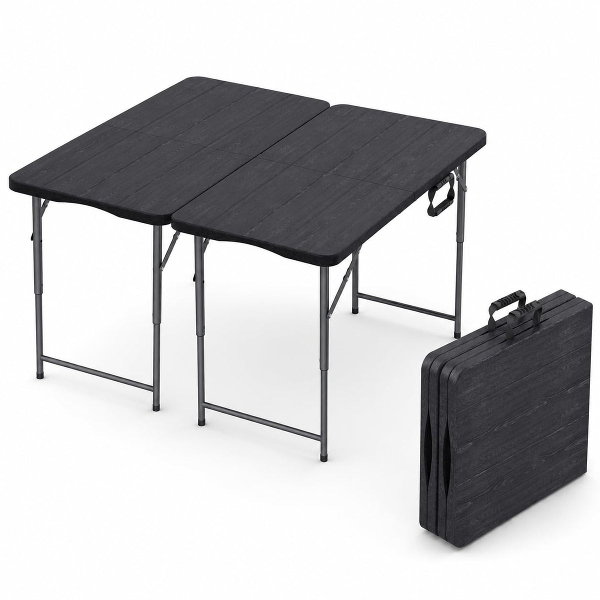 2 PACK of 6 Feet Foldable Table with Built in Handle & Steel Legs | 6FT Heavy Duty Folding Portable | Perfect for Party, Dining, Wedding, Events, Picnic Indoor Outdoor Camping Utility Folding - 6 Foot