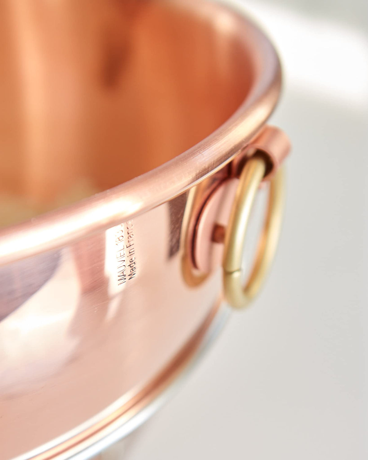 Mauviel M'Passion Copper Egg White Beating Bowl With Ring, 3.8 Qt, Made in France
