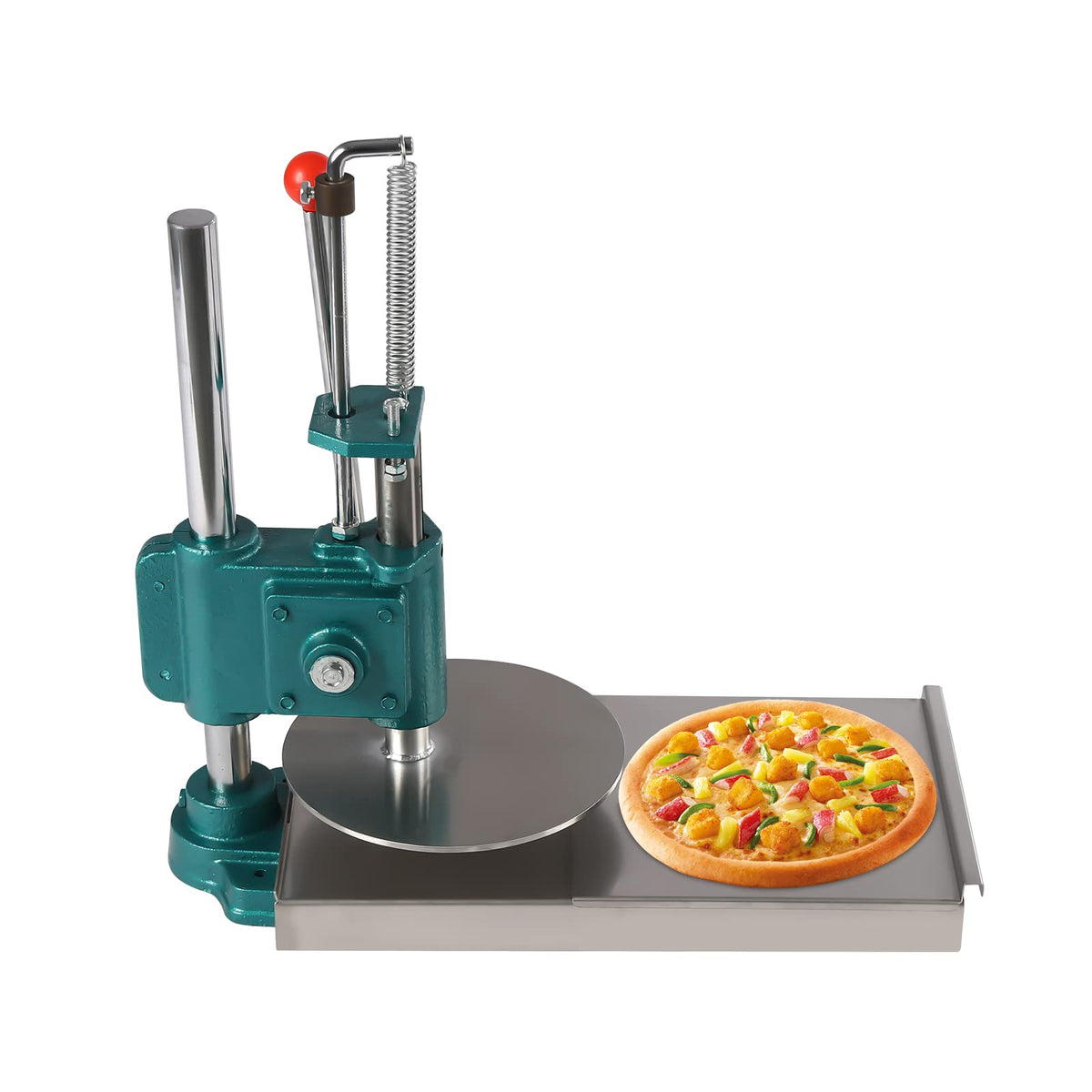 Manual Pizza Dough Press Machine Household Pizza Pastry Stainless Steel Pizza Presser Pasta Makers Commercial Chapati Sheet Pizza Crust Press Plate Pizza Forming Machine (9.5 in)