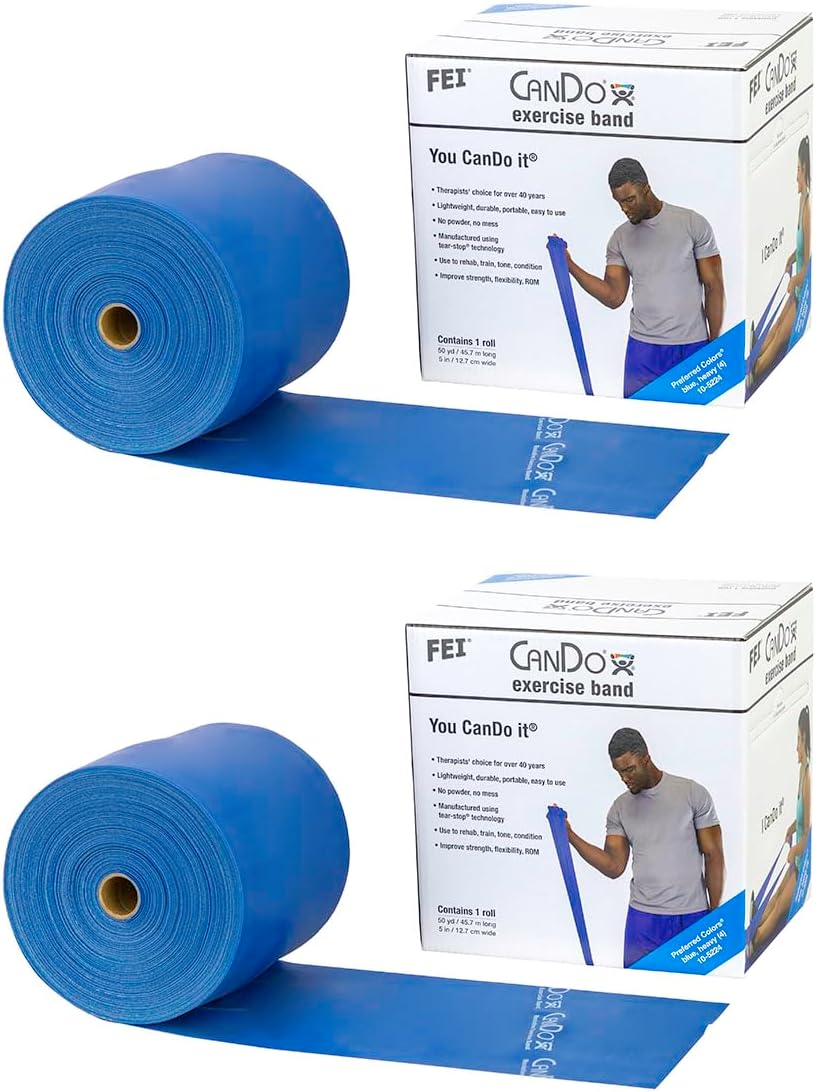 CanDo Twin-Pak Exercise Band, Blue, 100 Yard
