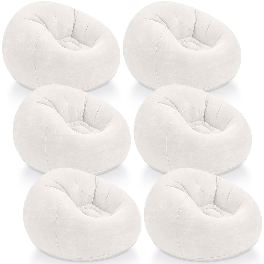 Realspring Inflatable Bean Bag Chairs,Coffee,4 Pcs