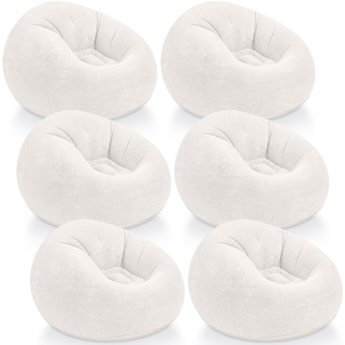 Realspring Inflatable Bean Bag Chairs,Coffee,4 Pcs