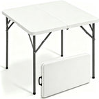 2 Pack Folding Tables 6FT Plastic Utility Foldable Tables, Black