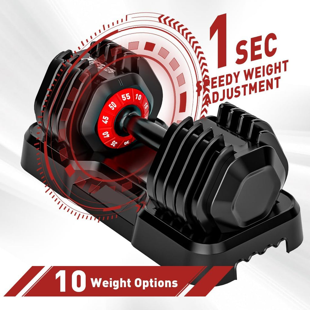 25/50lbs Adjustable Dumbbell Set of 2, 5-in-1 Free Weights Set