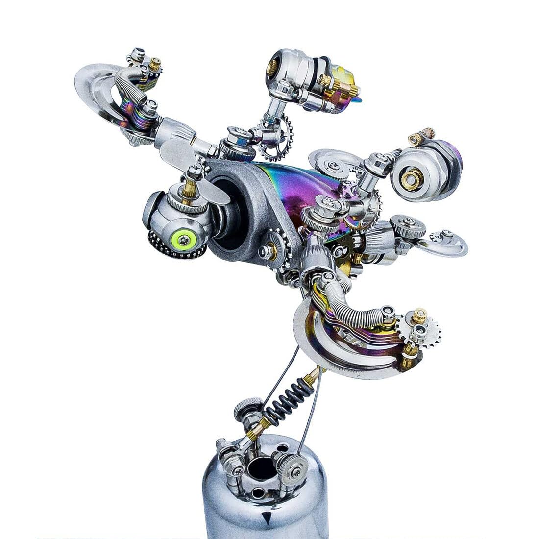 3D Metal Puzzle Mechanical Lantern Fish Model Kit with Color Changing Lamp