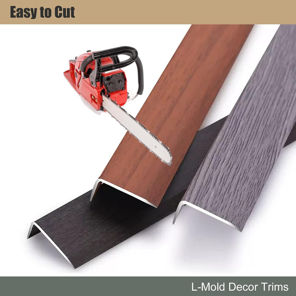 L Molding Metal Stair Steps Corner Trim Window Sill Edge Protectors, Wood Grain Finish Floor Transition Strip for Wooden Flooring/Laminate Floor (#4 60in/152cm)