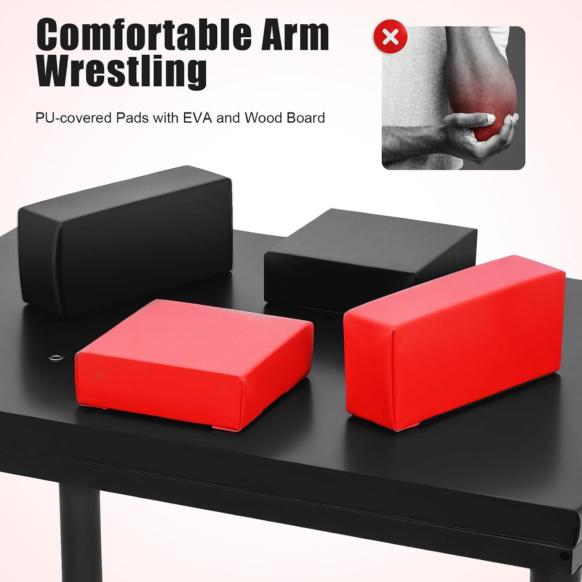 YIYIBYUS Professional Arm Wrestling Battle Table, Armwrestling Training Equipment with Elbow Pads and Winning Pads, for Gyms Sports Arenas Homes Club Office