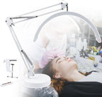 Eyelash Extension LED Desk Lamp, Dimmable Swing Arm Nail Lamp for Manicurists, Beauticians (White)