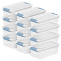 Sterilite Latching Box with Lids for Home and Office, 32 Quart, 6-Pack