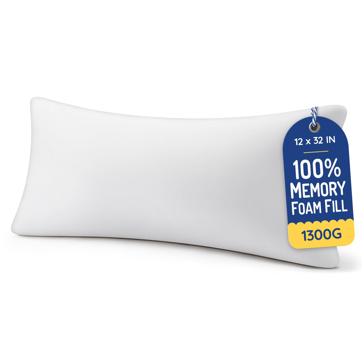 AM AEROMAX 18x18 Memory Foam Throw Pillow Inserts, 4 Pack, Square, White