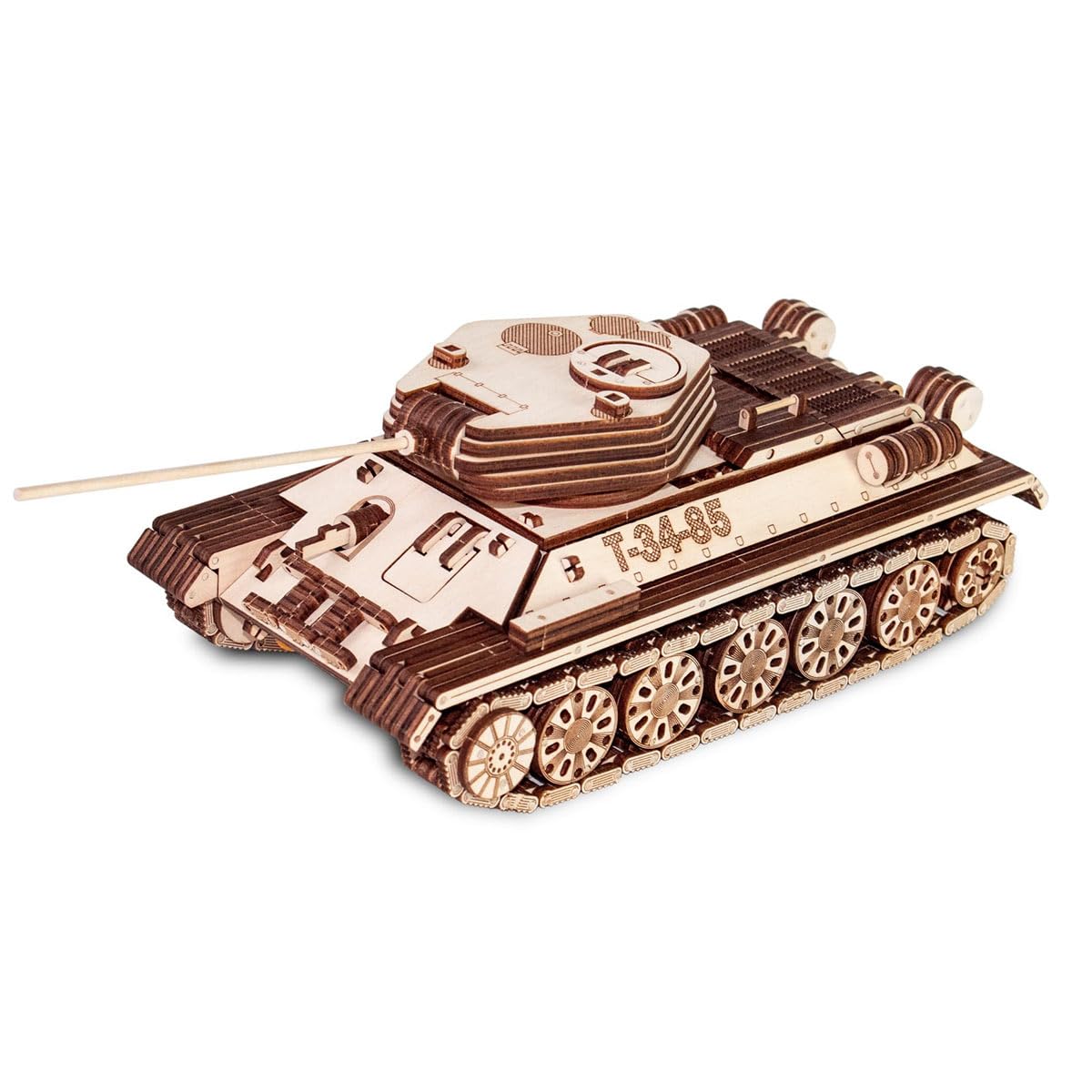 YounggDiy 3D Wooden T-34-85 Tank Model Kit, DIY Military Building Set, Educational STEM Toy, Wood Puzzle for Adults & Teens 965PCS