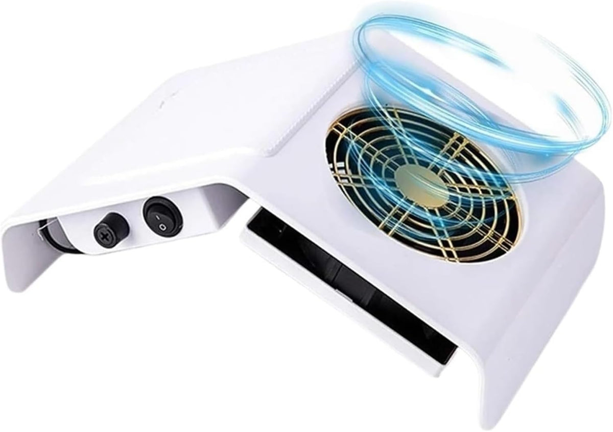 Nail dust Collector,Nail Tech Vacuum， Nail Dust Collector Acrylic Nail Dust Collector Powerful Nail Cleaner Nail Vacuum Machine Strong Suction(White 10 Bag)