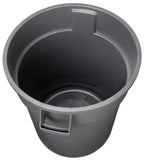 Amazon Basics Heavy Duty Sturdy Round Trash Can, 32 Gallon, Grey, Pack of 2