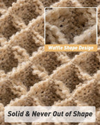 Upgraded Waffle Bath Mat Set of 2 Absorbent Bathroom Mat 18"x30" + 24"x48"