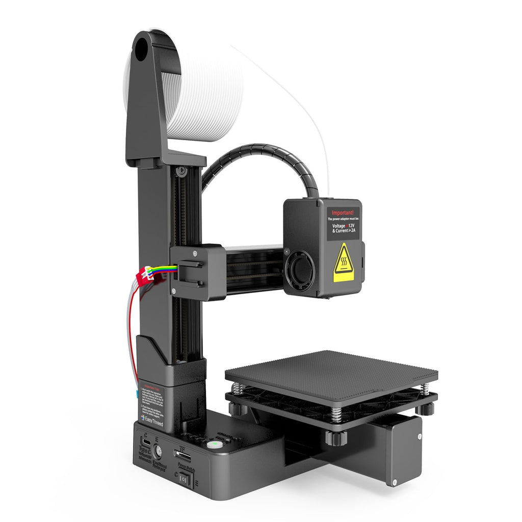 FDM Mini 3D Printer, Frequency Division Multiplexing 3D Printer, Fully Assembled for Beginners, High Precision Printing with TPU PLA (1.75mm), 100X100X100mm (White)