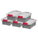 IRIS USA 6-Pack 20 Gal Heavy Duty Lockable Storage Totes with Lids, Black