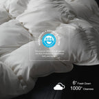 Royoliving Premium Feathers Down Comforter King Size Duvet Insert