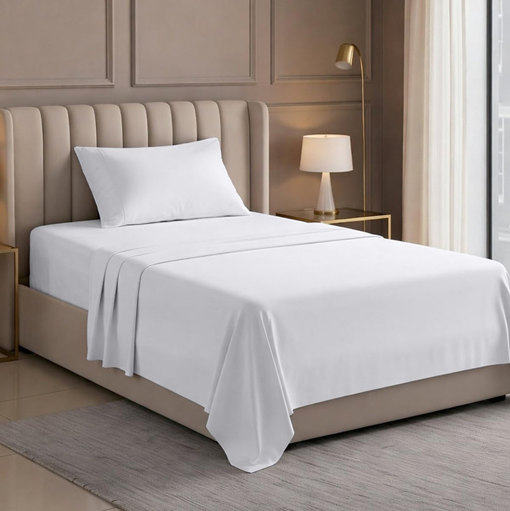 Bulk 8-Pack King Sheet Set, 4pc Set For Hotel, Resort & Motel, White