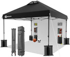 10x10 Pop Up Canopy with Sidewall, One Push Easy Setup, White