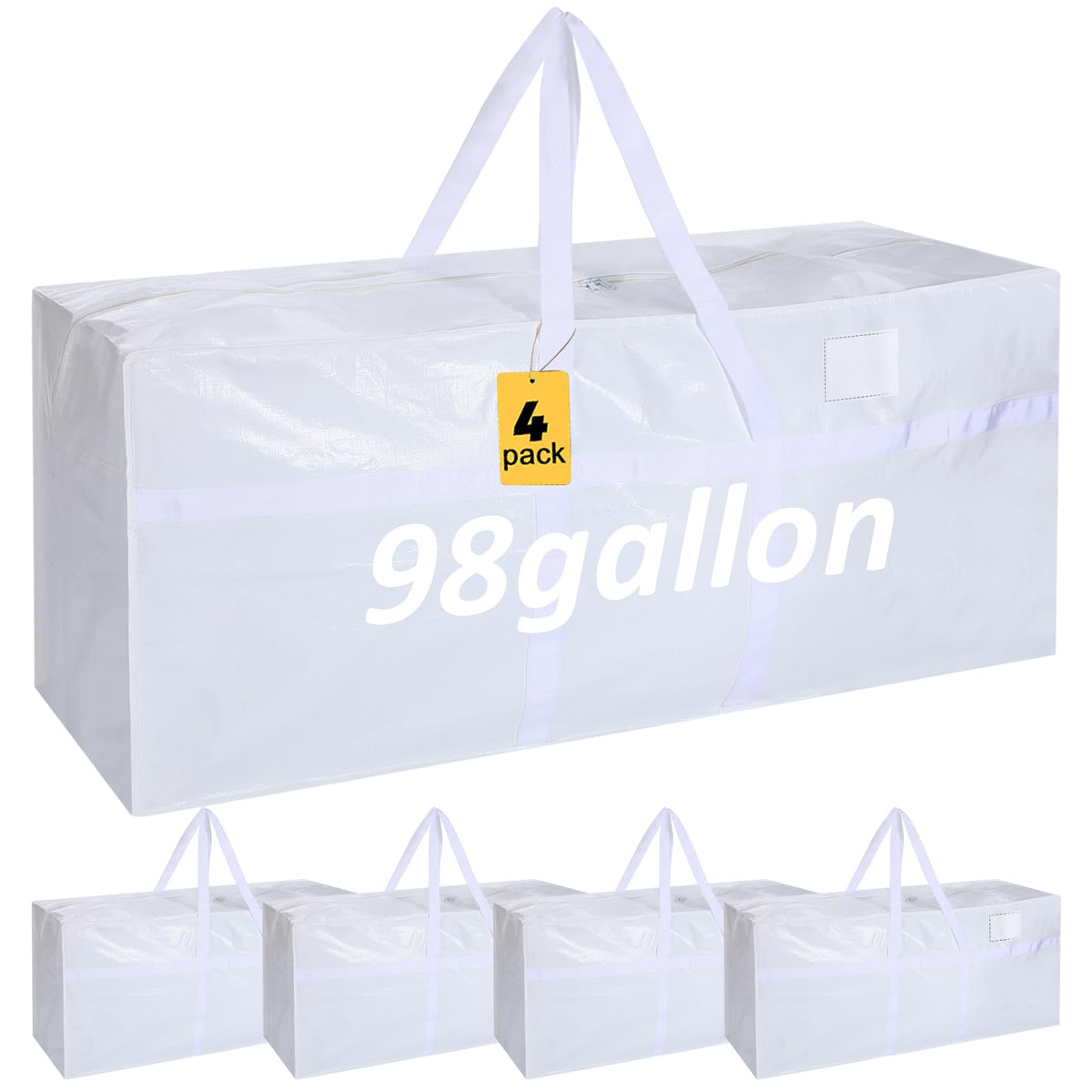 Windyun 4 Pcs 195 Gallon Extra Large Moving Bags XXL Heavy Duty Storage Bag