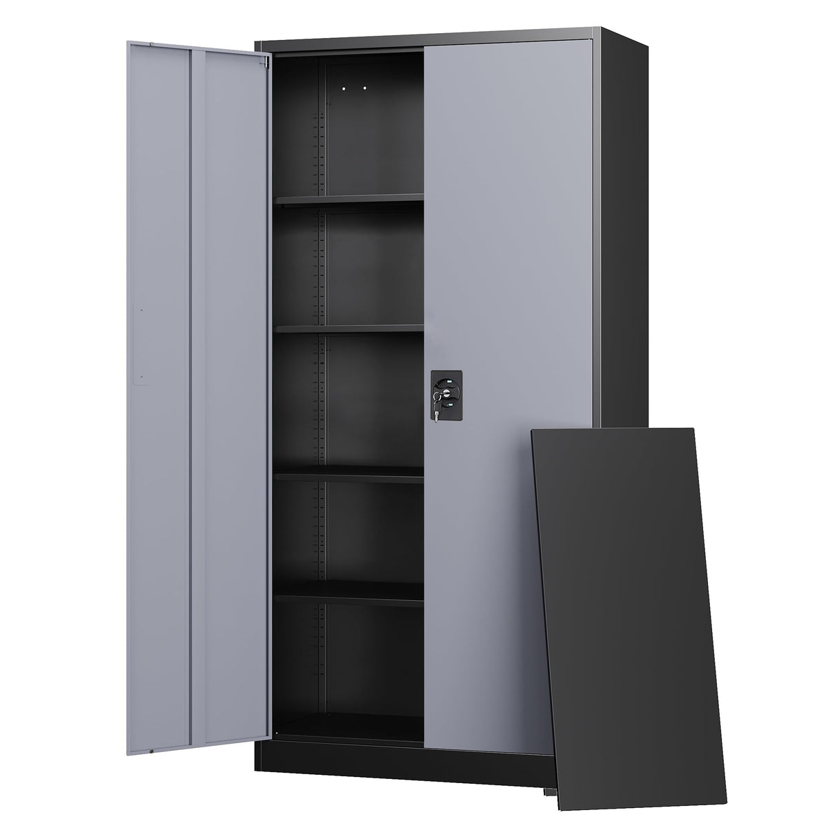 Letaya White Storage Cabinet with Adjustable Shelves-Metal Home Kitchen Pantry Cabinets with Doors,Organization Locker for Cupboard/Bedroom/Dining/Living/Bathroom/Office/Garage Room