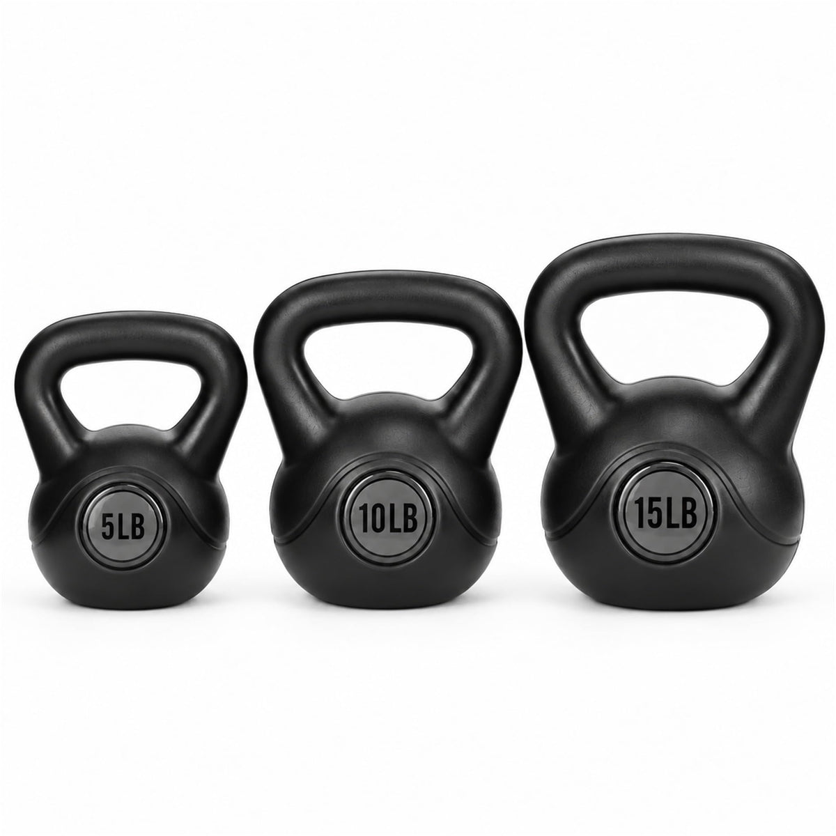 BalanceFrom Vinyl Kettlebell Set, 30/45/50/75 Pound Options – Cement-Filled Strength Training Weights with Ergonomic Grip and Color Coding for Full Body Fitness at Home or Gym