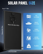 200 Watt Solar Panel 18BB N-Type, 25% Efficiency Monocrystalline Grade A+ Cells, 12V 200W Solar Panel IP68 for RV, Van, Trailer, Marine, Rooftop, Farm, Off Grid