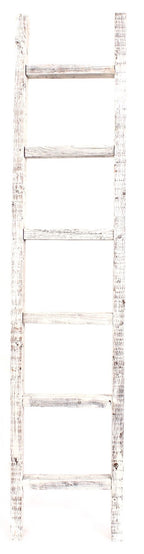 BARNWOODUSA 5 FT Decorative Ladder, Reclaimed Wood Ladder - Smoky Black