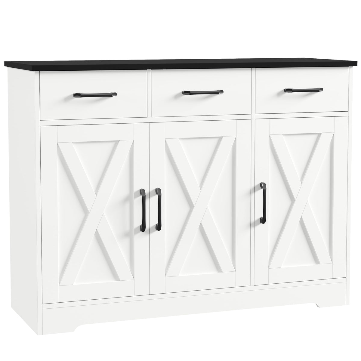 HOSTACK Kitchen Buffet Cabinet with Storage, Sideboard Coffee Bar, White
