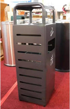 Practical Garbage Can Thickened Outdoor Ashtray Trash Can Vertical Ashtray Brushed Process Stainless Steel Cigarette Butt Column Ashtray Trash Bin Reliable