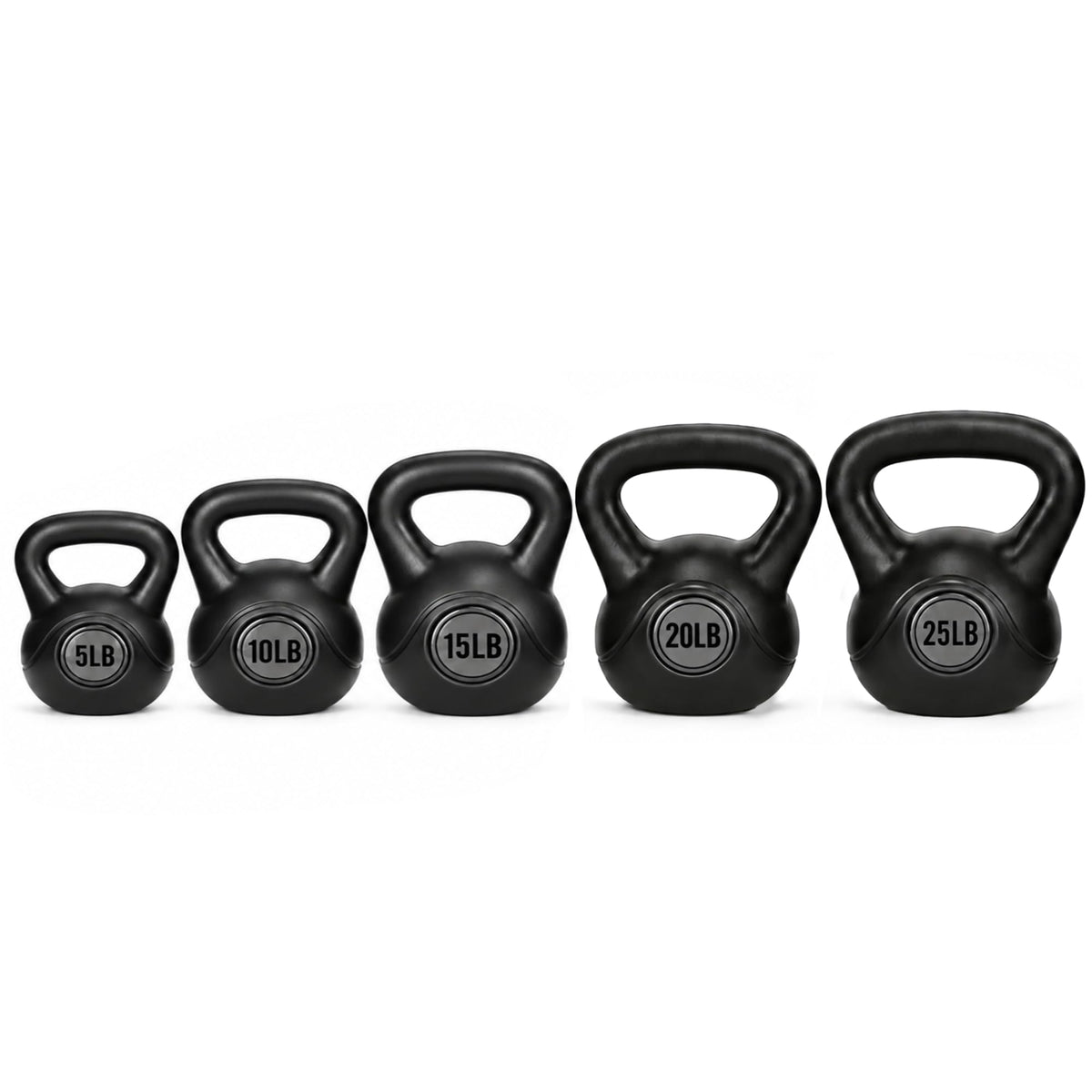 BalanceFrom Vinyl Kettlebell Set, 30/45/50/75 Pound Options – Cement-Filled Strength Training Weights with Ergonomic Grip and Color Coding for Full Body Fitness at Home or Gym