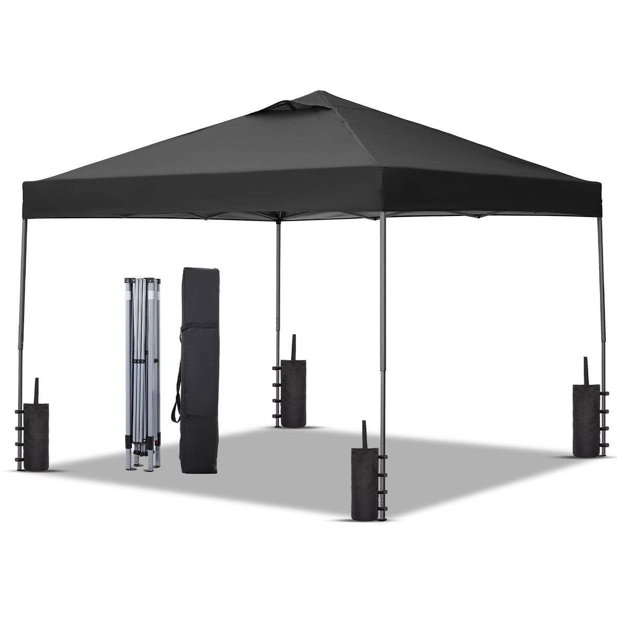 GDY 10x10FT Pop-Up Canopy Tent — with 4-Side Walls & Vented Top, Portable Outdoor Event Tent for Garden, Poolside, Parks, Parties,Camping, Pink.