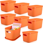 Hoolerry 8 Pieces Storage Bins, 14.2 x 10.2 x 9.5 Inch, Black