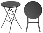 24" Round Folding Table, Plastic Bar Height Tables for Parties Black