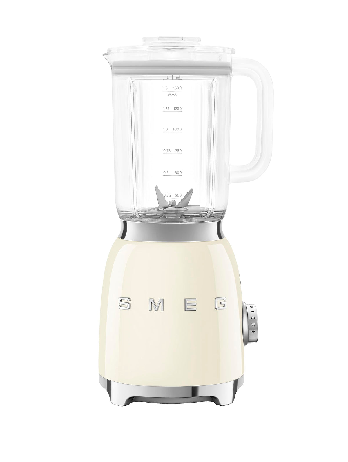 SMEG BLF03 Retro Style Blender – 600W Countertop Blender with 48 oz BPA-Free Jug, 3 Speeds + Pulse, Ice Crush & Smoothie Functions – 50s-Inspired Design-Cream