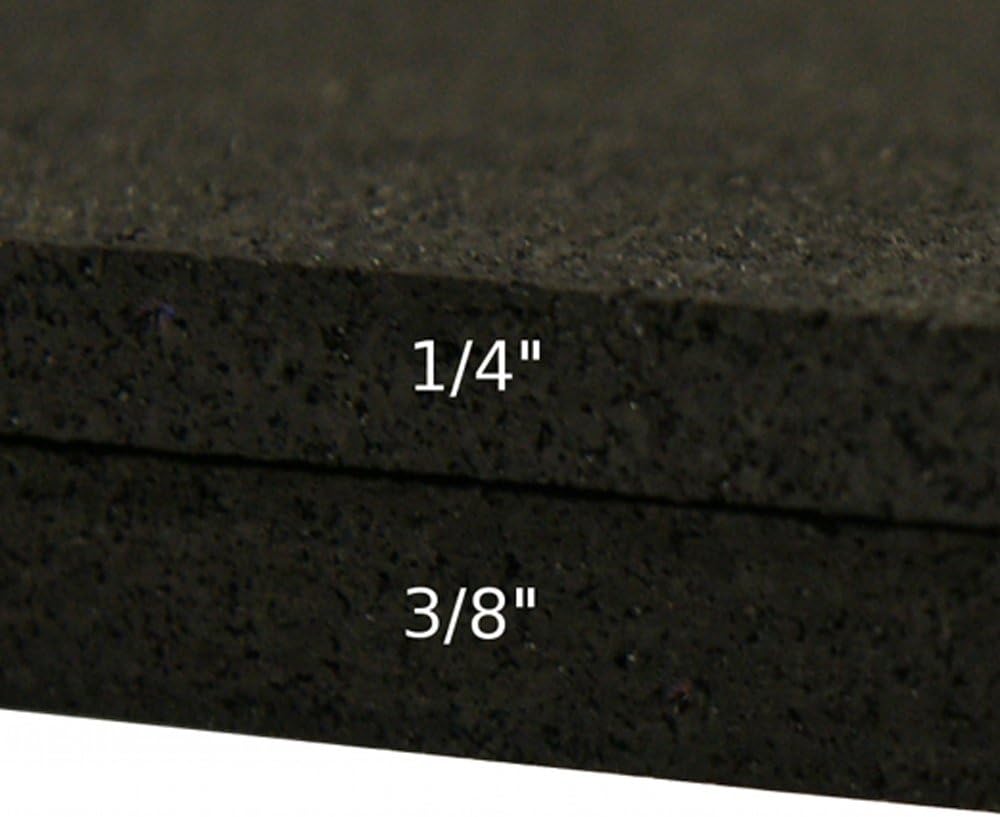 Rubber-Cal Recycled Flooring 3/8 in. x 4 ft. x 7 ft. - Black Rubber Mats