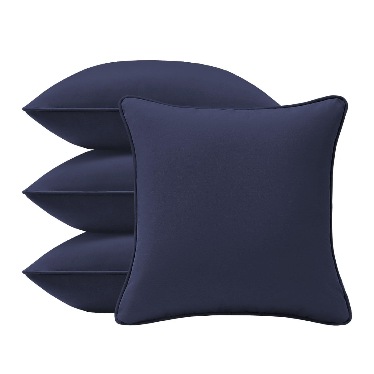 4 Pack Sunbrella Outdoor Water Repellent Throw Pillows 18x18 Inch with Insert, Decorative Square Patio Pillows for Home Garden Couch Balcony, Canvas Camel