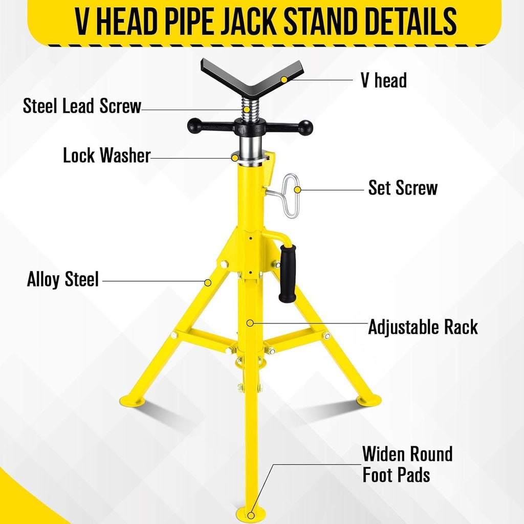 2PCS Pipe Jack Stand, 2500LB Carbon Steel Heavy Duty Pipe Stand,