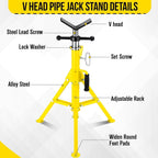 2PCS Pipe Jack Stand, 2500LB Carbon Steel Heavy Duty Pipe Stand,